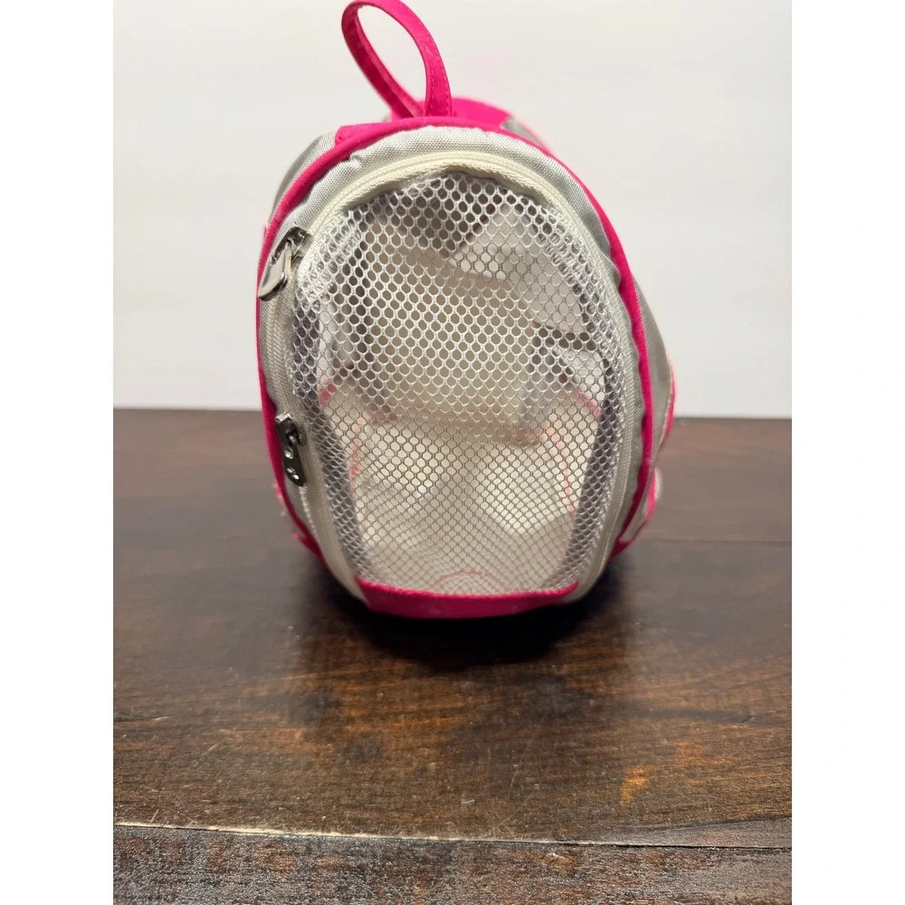 American Girl Doll Galaxy Dog Pet Travel Carry Case Pink Silver Mesh‎